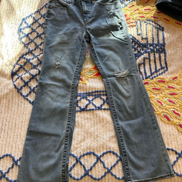 7 For All Mankind Denim - Seven7 Tummyless High Rise Slim Boot Jeans Size 12 Light Wash